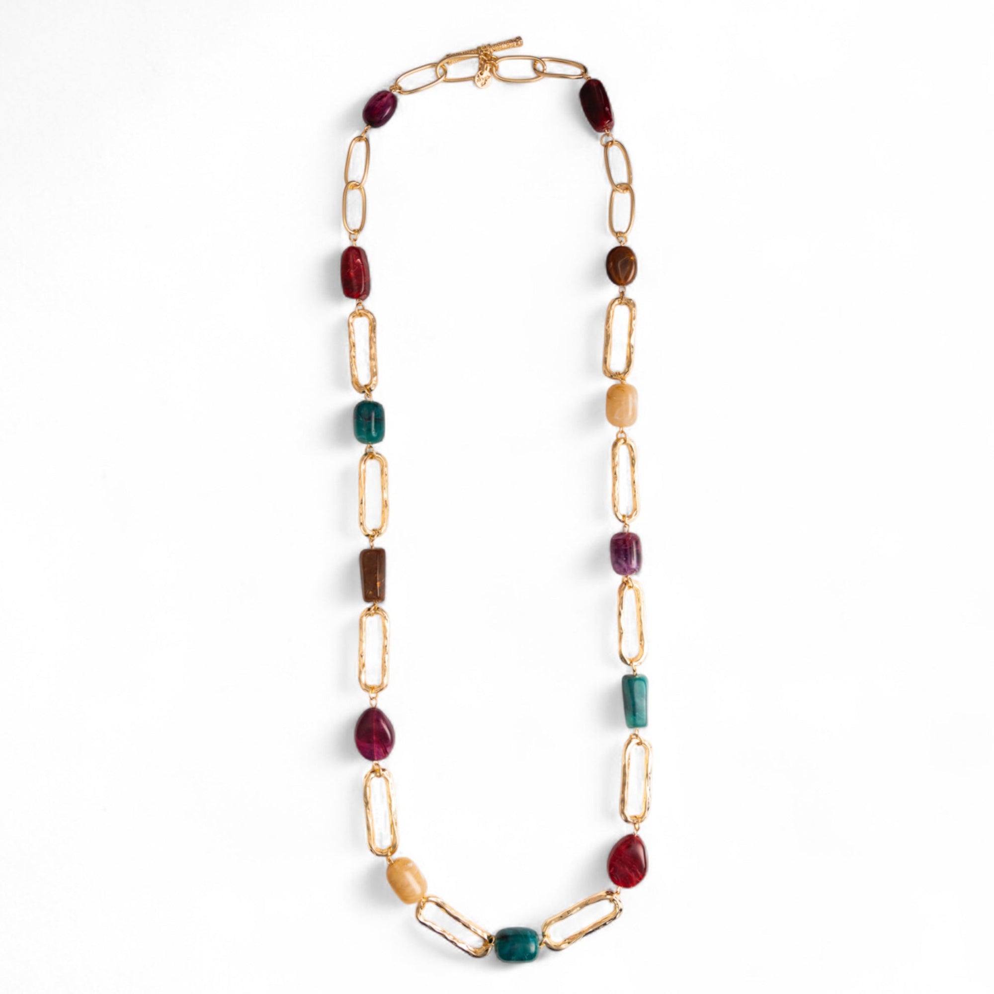 Collana lunga a catena con inserti in acrilico multi - Mya Accessories