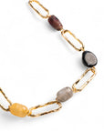 Collana lunga a catena con inserti in acrilico tono nero - Mya Accessories