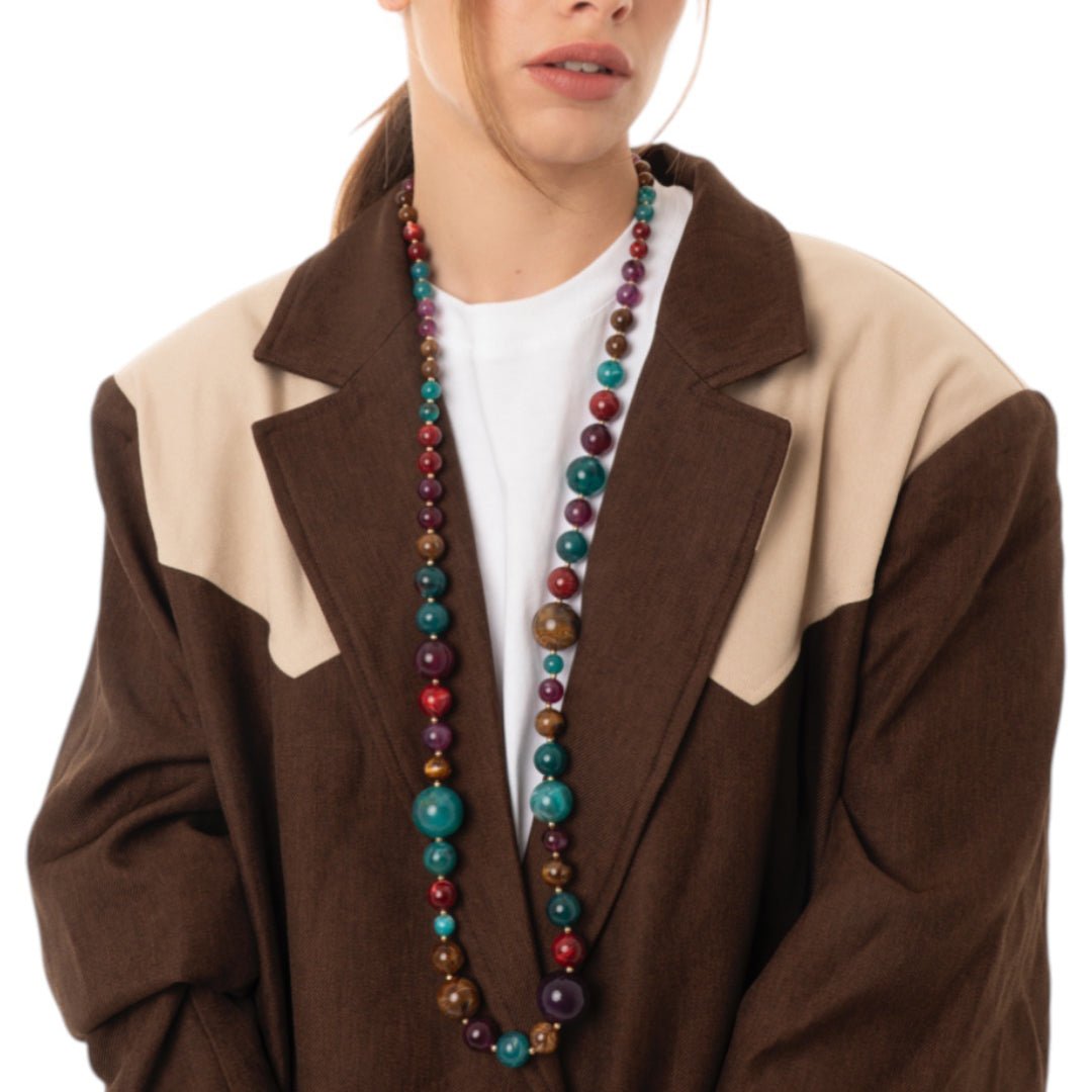 Collana lunga con sfere in acrilico multicolore - Mya Accessories