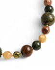 Collana girocollo con sfere in acrilico tono verde e beige - Mya Accessories