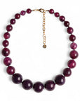 Collana girocollo con sfere in acrilico e vetro viola - Mya Accessories