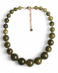Collana girocollo con sfere in acrilico e vetro verde - Mya Accessories