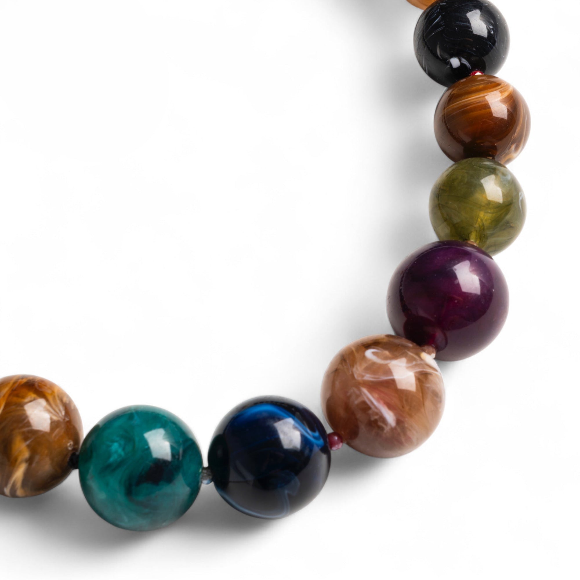 Collana girocollo con sfere in acrilico e vetro mutlicolore - Mya Accessories