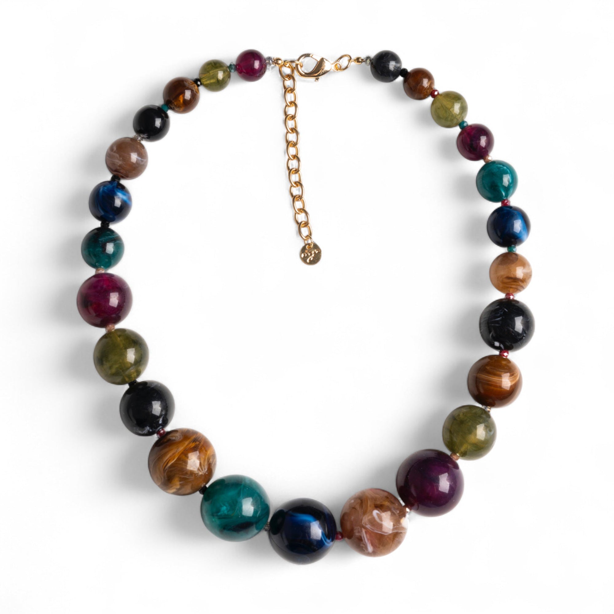 Collana girocollo con sfere in acrilico e vetro mutlicolore - Mya Accessories