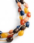 Collana girocollo multifilo con pietre in acrilico multicolore - Mya Accessories