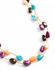 Collana lunga a due fili con pietre in acrilico multi viola - Mya Accessories