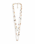 Collana lunga a catena multifilo con pietre in acrilico e vetro multi rosa - Mya Accessories