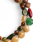 Collana girocollo doppio filo con pietre in vetro ed acrilico multi beige/marrone - Mya Accessories