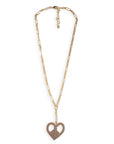 Collana lunga a catena con pendente a forma di cuore strass grigio - Mya Accessories
