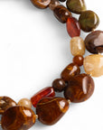 Collana girocollo a due linee con pietre in acrilico tono marrone - Mya Accessories