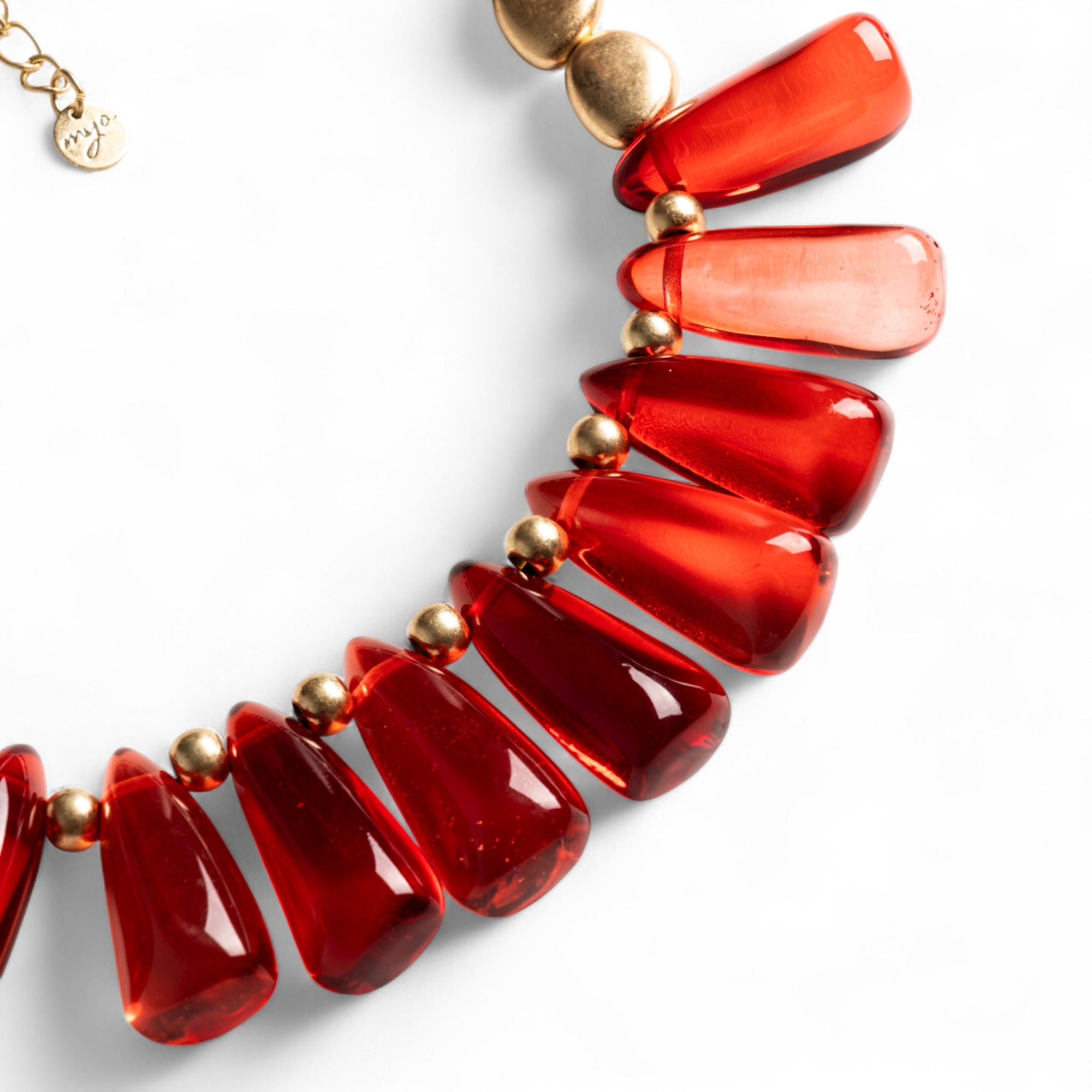 Collana girocollo con pietre in resina trasparente arancio - Mya Accessories