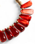 Collana girocollo con pietre in resina trasparente arancio - Mya Accessories
