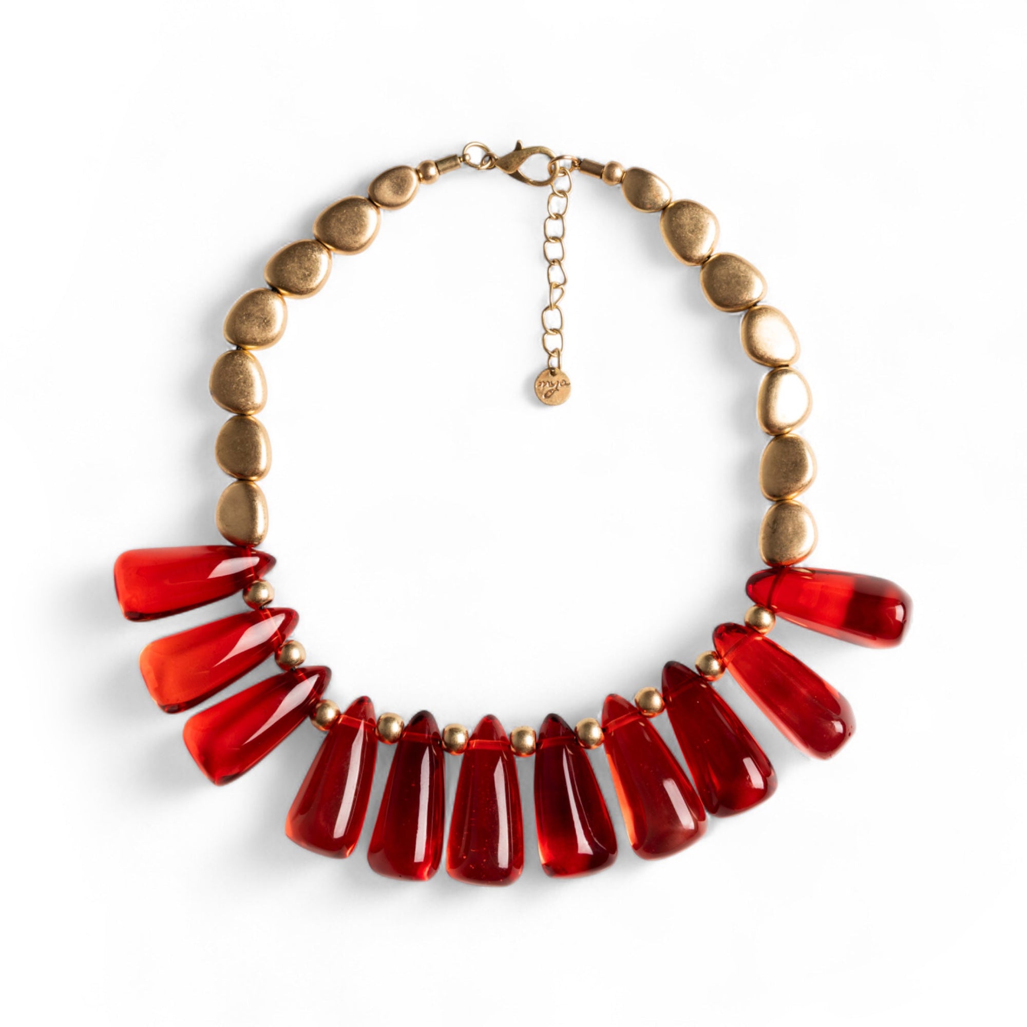 Collana girocollo con pietre in resina trasparente arancio - Mya Accessories