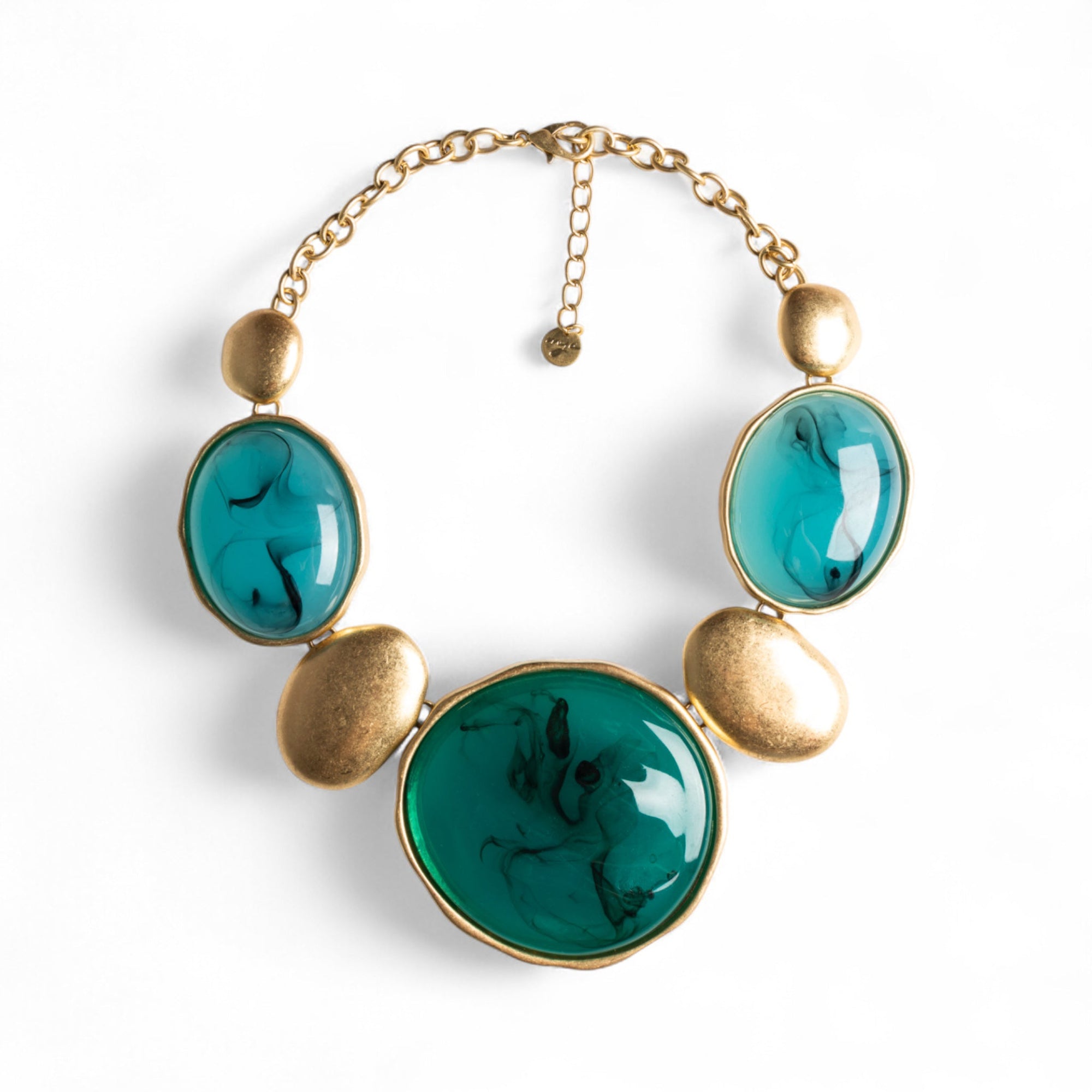 Collana girocollo a catena con medaglioni in resina turchesi - Mya Accessories