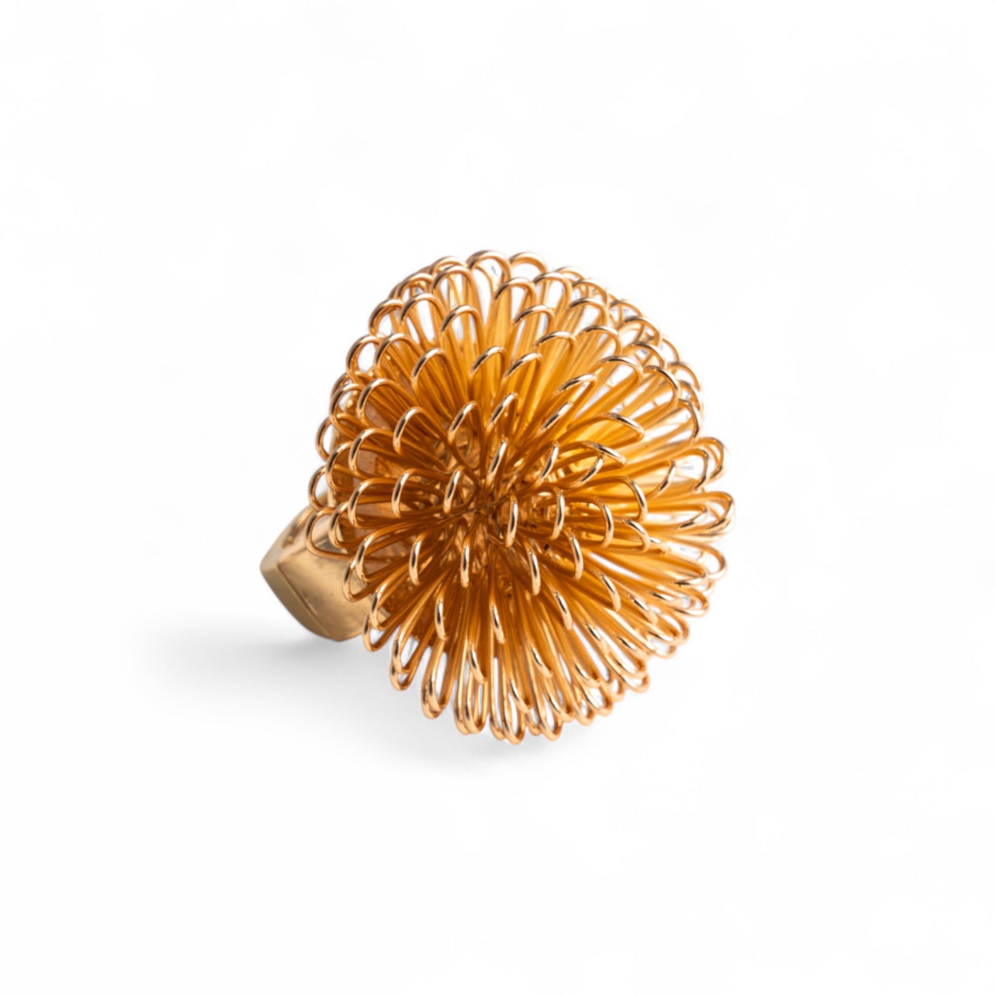 Anello elastico con fiore in metallo - Mya Accessories