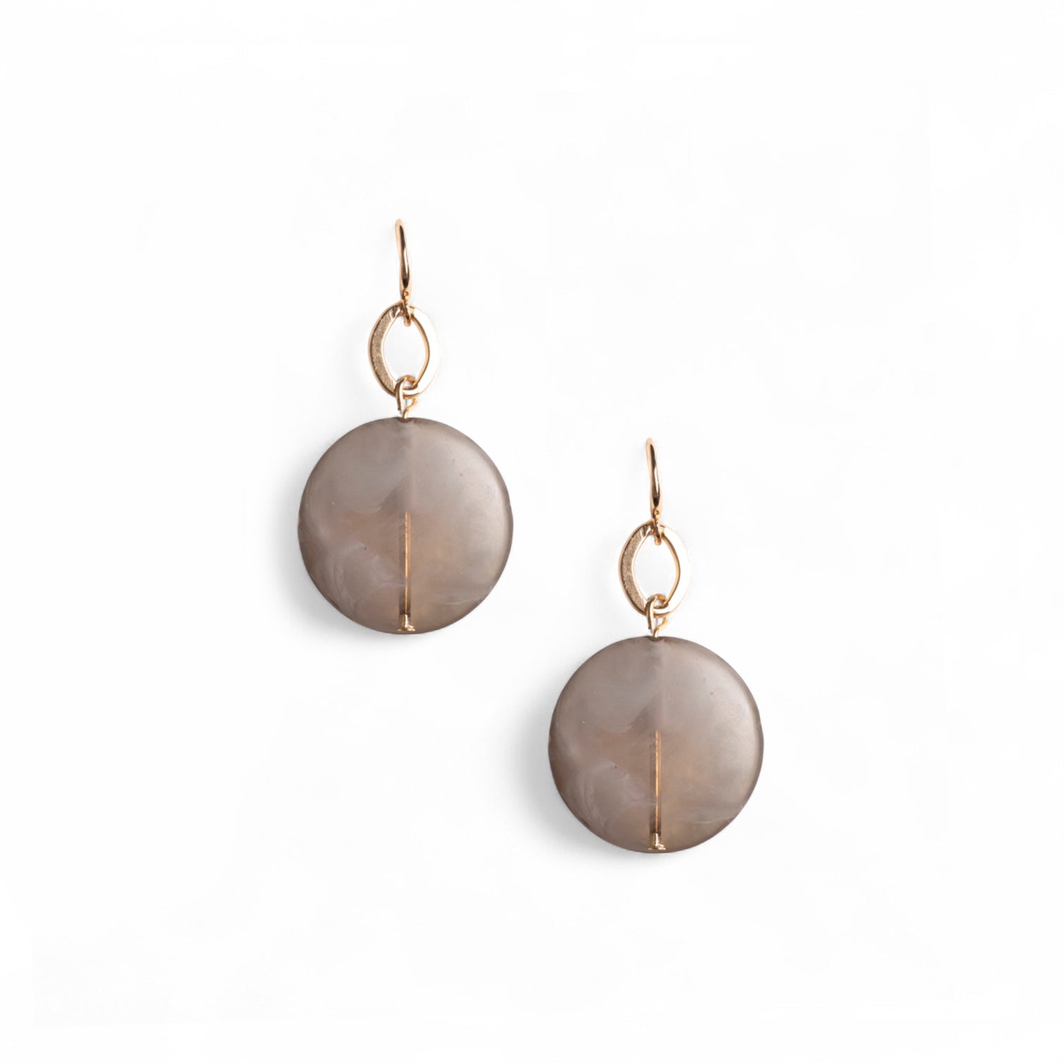 Orecchini pendenti con pietra schiacciata in acrilico grigia - Mya Accessories
