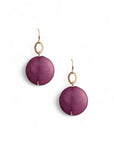 Orecchini pendenti con pietra schiacciata in acrilico viola - Mya Accessories
