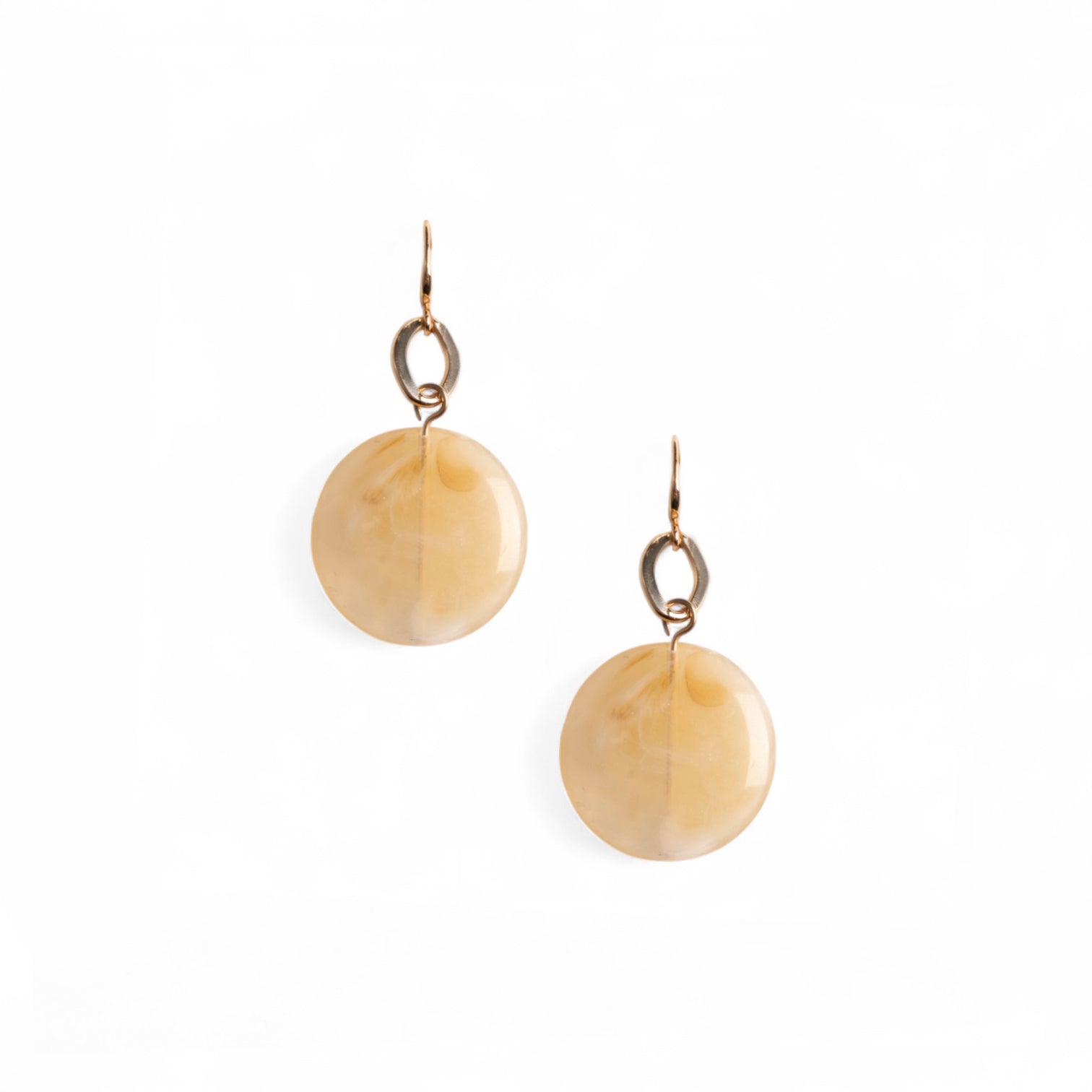 Orecchini pendenti con pietra schiacciata in acrilico beige - Mya Accessories