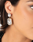 Orecchini pendenti con doppia pietra in vetro crystal - Mya Accessories