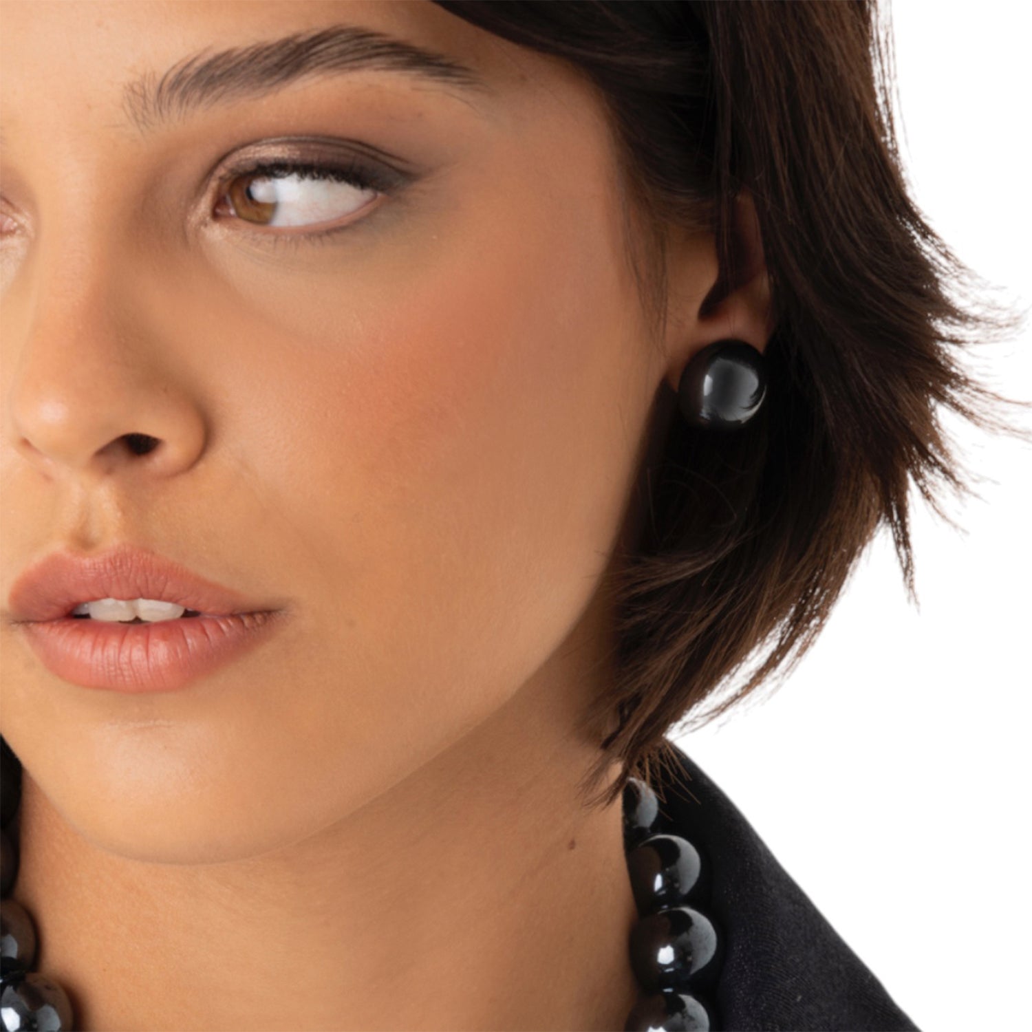 Orecchini a semisfera tono blu lucido - Mya Accessories