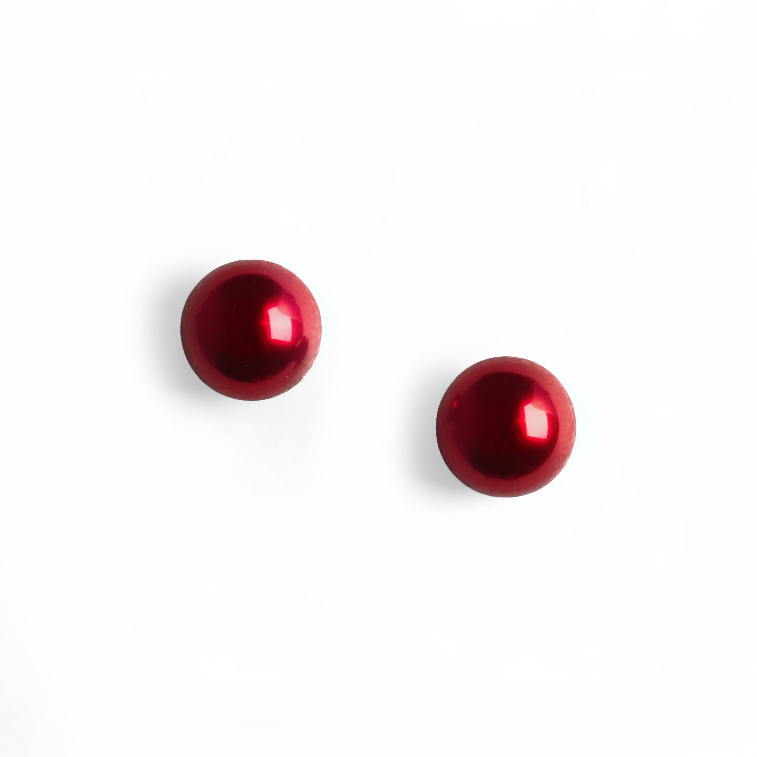 Orecchini a semisfera tono rosso lucido - Mya Accessories