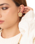 Orecchini a clip a forma di fiore in metallo - Mya Accessories