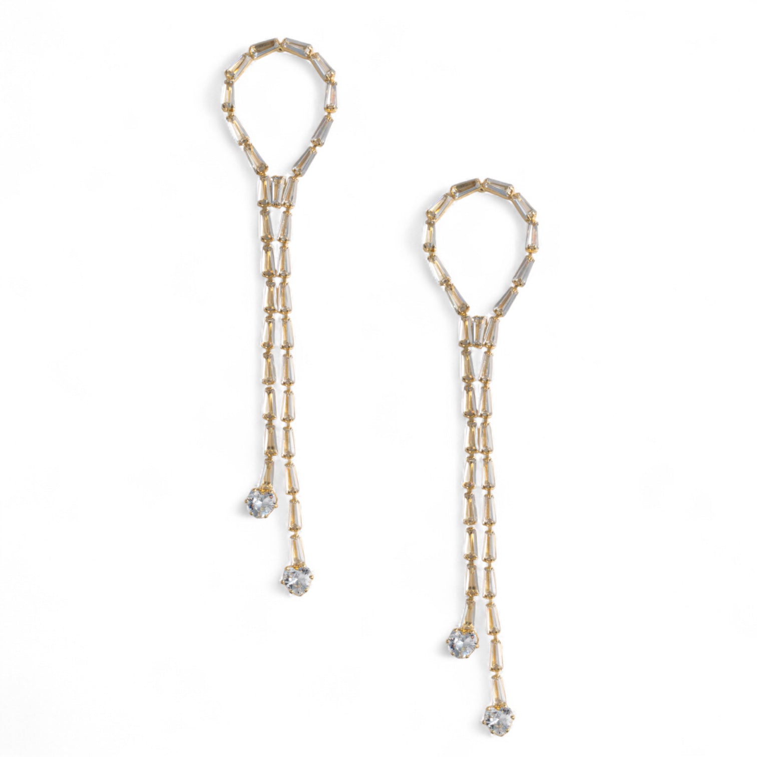 Orecchini pendenti lunghi con pietre in vetro crystal - Mya Accessories