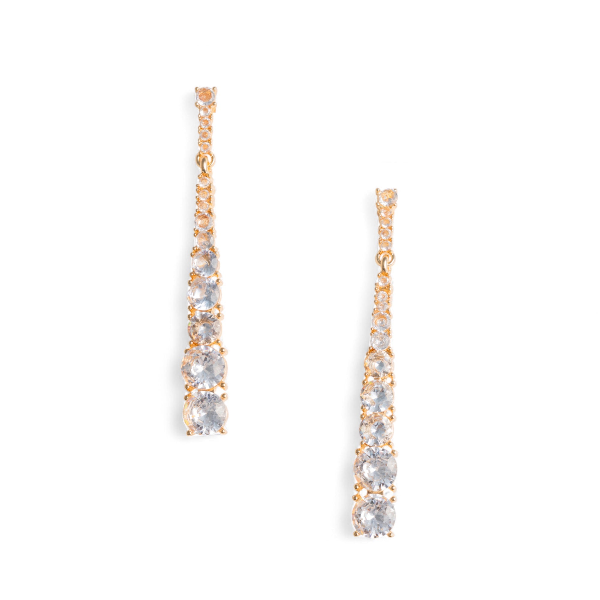 Orecchini pendenti in metallo con pietre in vetro crystal - Mya Accessories