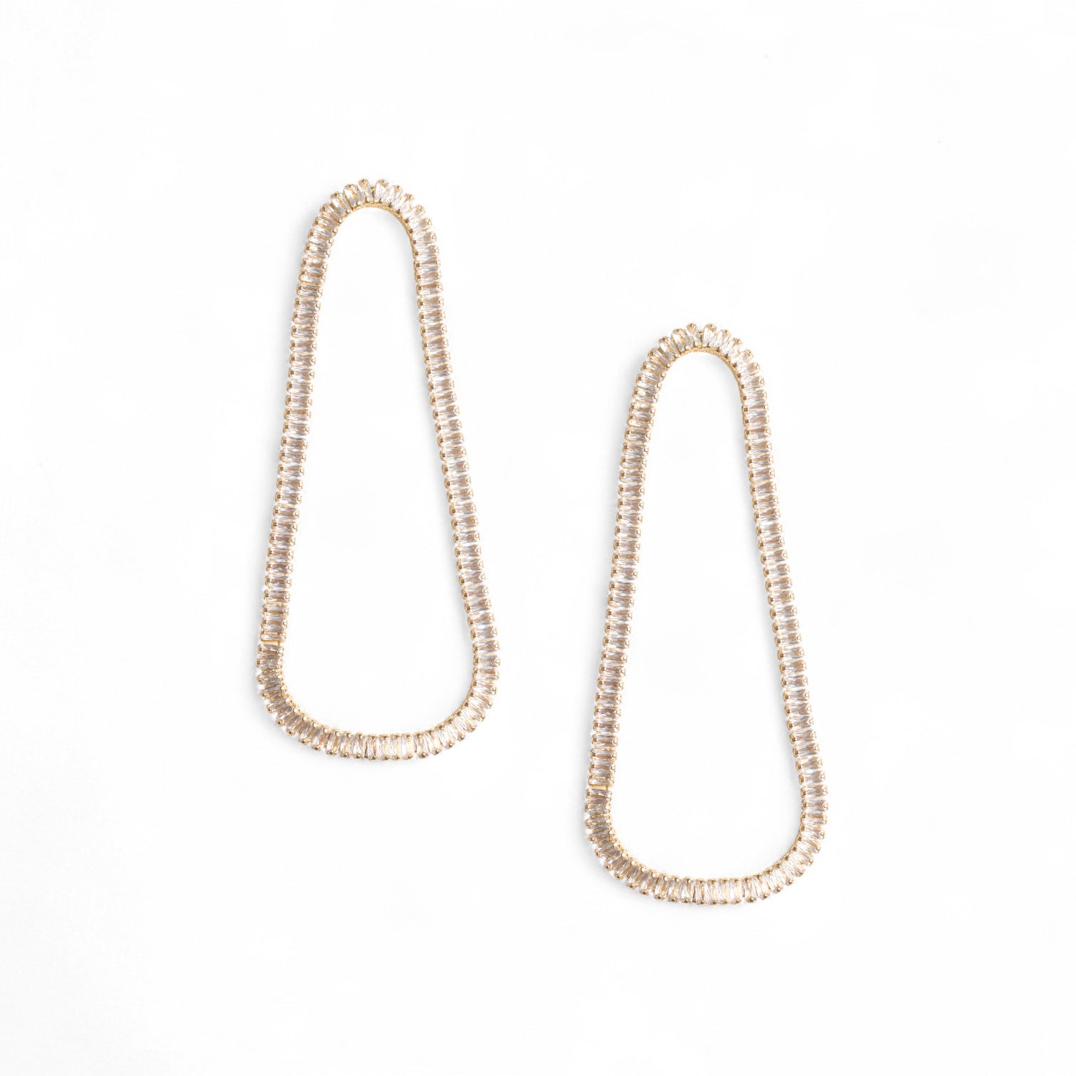 Orecchini in metallo dal design ovale con strass crystal - Mya Accessories