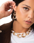 Orecchini pendenti in metallo con catena a goccia - Mya Accessories
