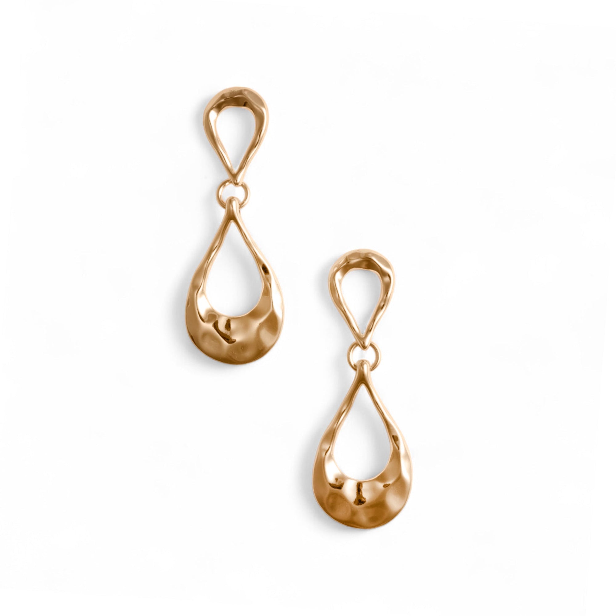 Orecchini pendenti in metallo martellato con design a goccia - Mya Accessories