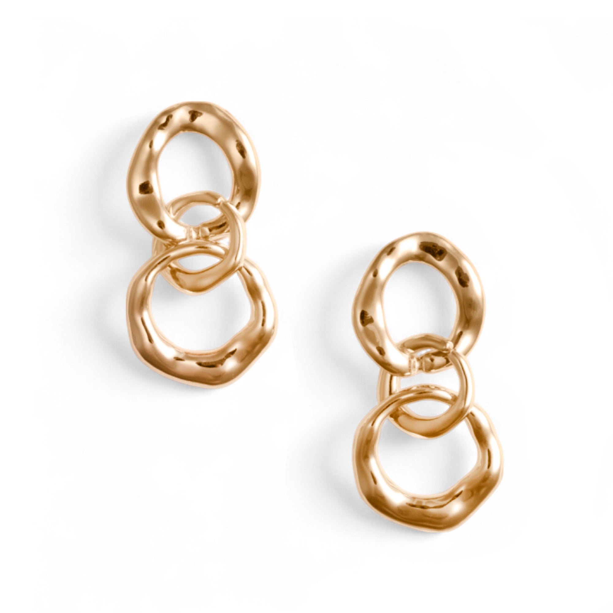 Orecchini pendenti con catena circolare in metallo - Mya Accessories