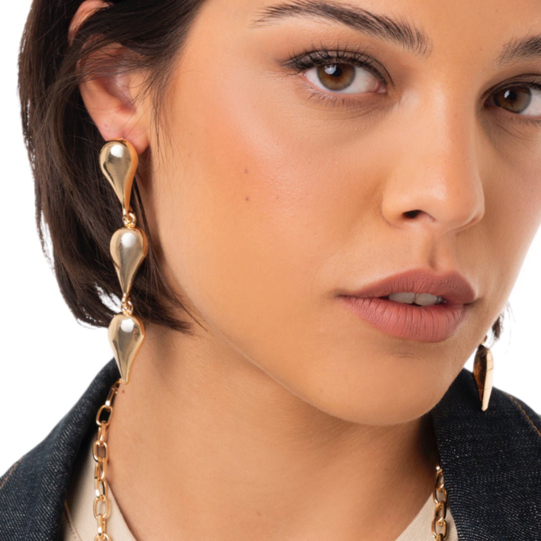 Orecchini in metallo con design a gocce pendenti - Mya Accessories