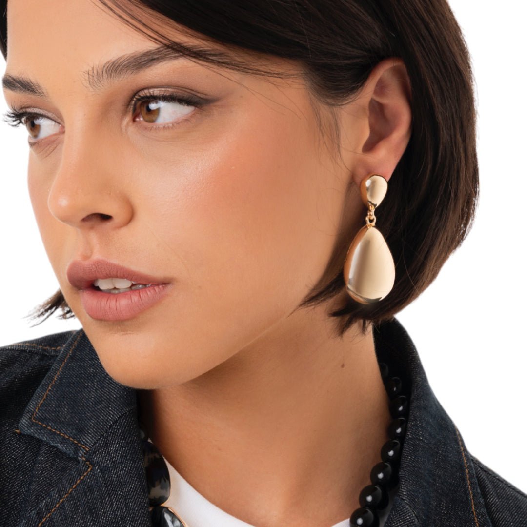 Orecchini pendenti in metallo a goccia - Mya Accessories