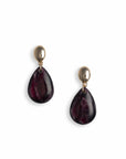 Orecchini pendenti con pietra a goccia in acrilico viola - Mya Accessories