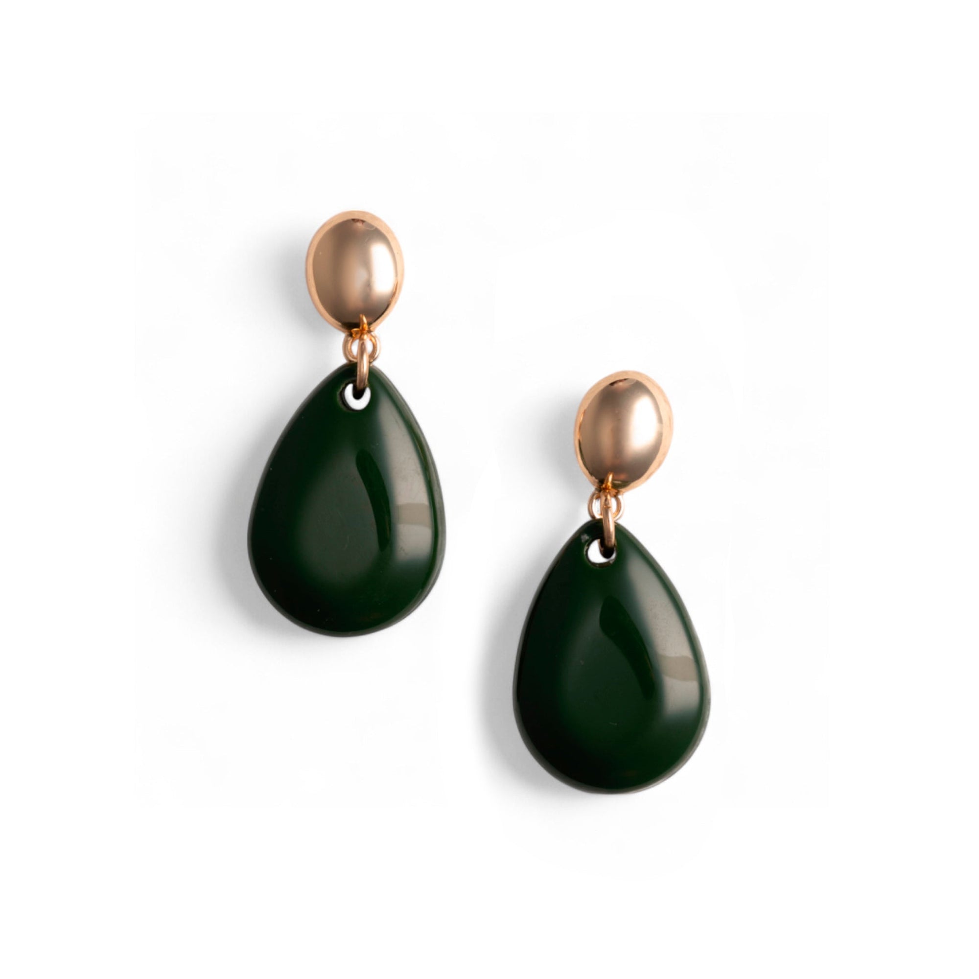 Orecchini pendenti con pietra a goccia in acrilico verde - Mya Accessories
