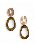 Orecchini pendenti in metallo con design ovale in acrilico verde - Mya Accessories
