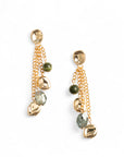 Orecchini pendenti a catena con pietre in acrilico tono verde - Mya Accessories