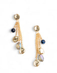 Orecchini pendenti a catena con pietre in acrilico tono blu - Mya Accessories