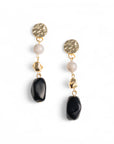 Orecchini pendenti con pietre in acrilico tono nero - Mya Accessories