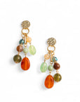 Orecchini pendenti a grappolo con pietre in acrilico multi arancio - Mya Accessories