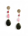 Orecchini pendenti con pietre in vetro ed acrilico multicolore - Mya Accessories