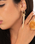 Orecchini pendenti in metallo con catena snake - Mya Accessories