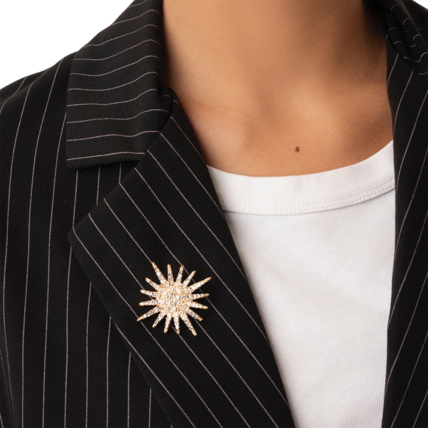 Spilla in metallo a forma di fiocco di neve con strass crystal - Mya Accessories