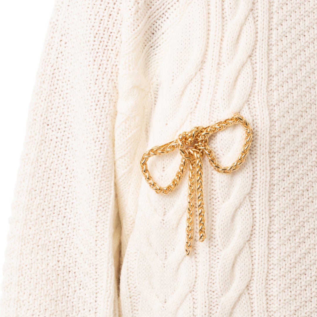 Spilla in bronzo con design fiocco a catena - Mya Accessories