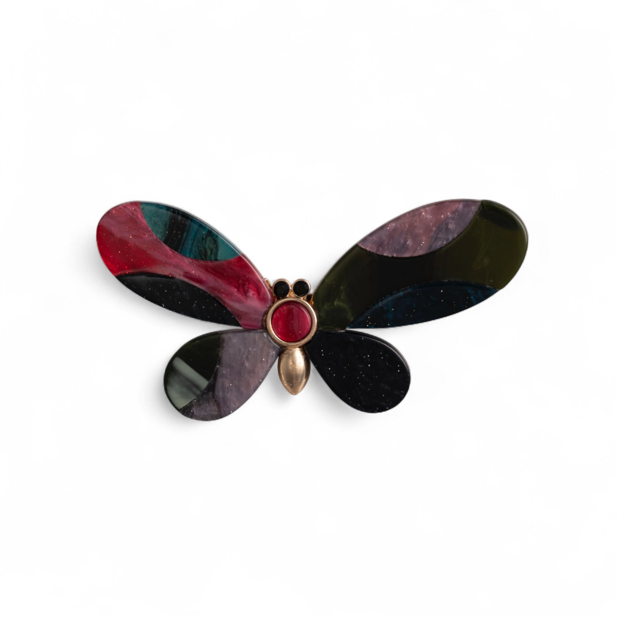 Spilla con base in metallo, design a farfalla in acrilico - Mya Accessories