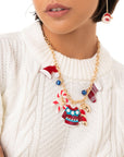 Collana girocollo a catena con charms pendenti in acrilico a tema natalizio - Mya Accessories