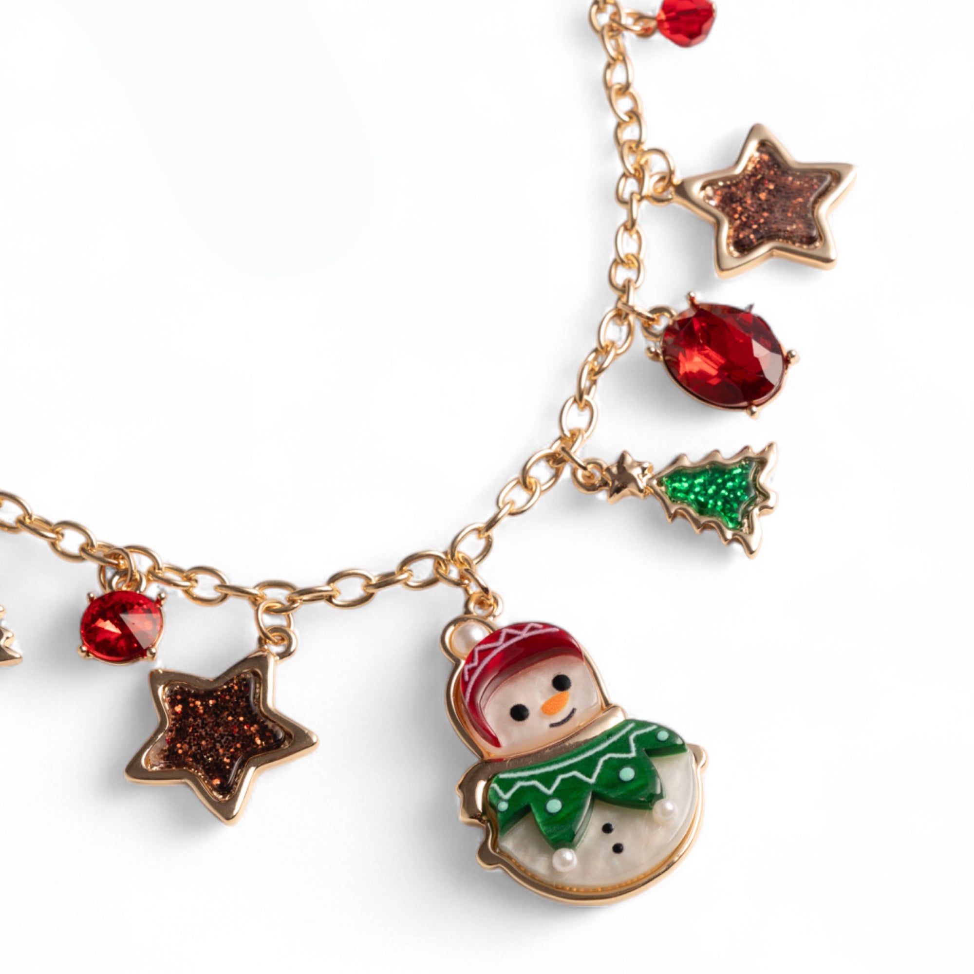Collana girocollo a catena con charms pendenti in acrilico a tema natalizio - Mya Accessories