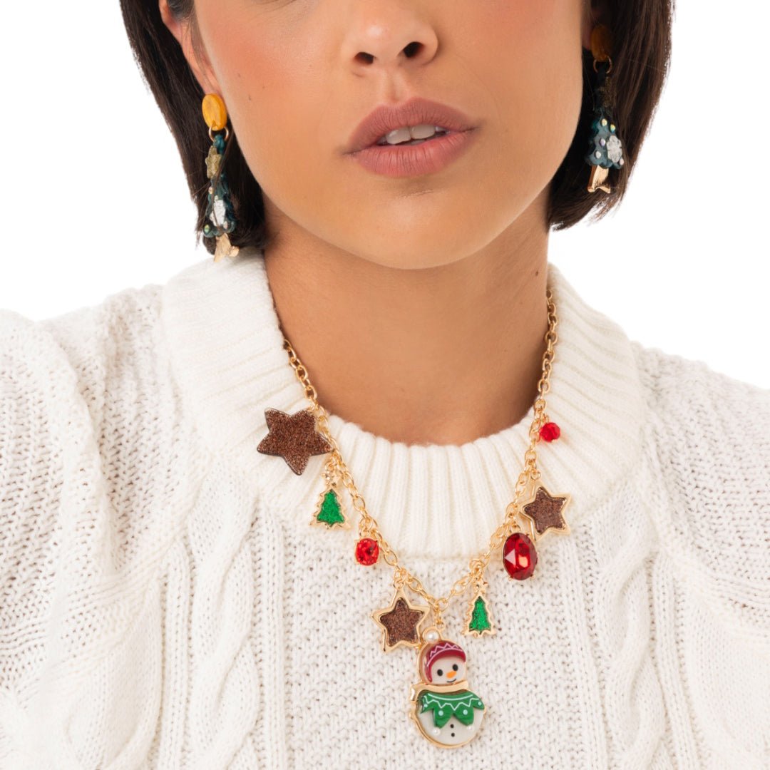 Collana girocollo a catena con charms pendenti in acrilico a tema natalizio - Mya Accessories