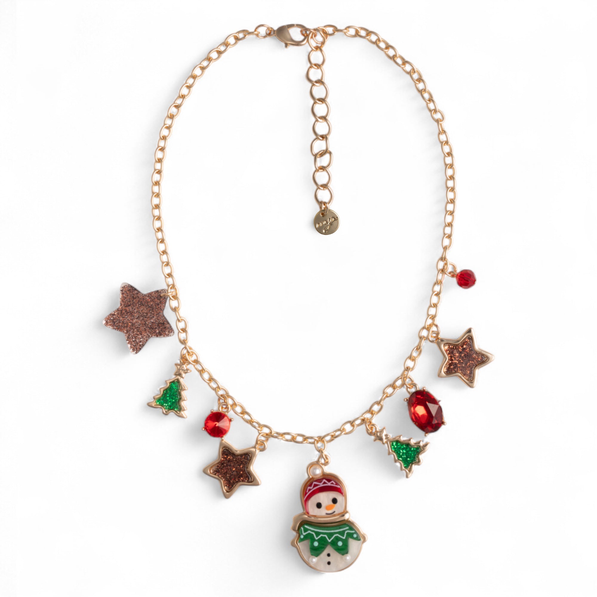 Collana girocollo a catena con charms pendenti in acrilico a tema natalizio - Mya Accessories